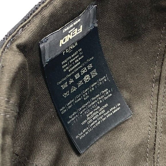 Authentic FENDI FZQ770 Zucca hat cap polyamide Black - Picture 8 of 10